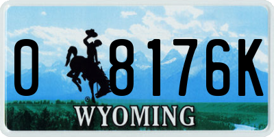 WY license plate 08176K