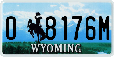 WY license plate 08176M