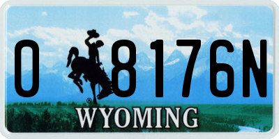 WY license plate 08176N