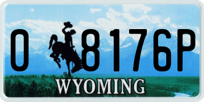 WY license plate 08176P