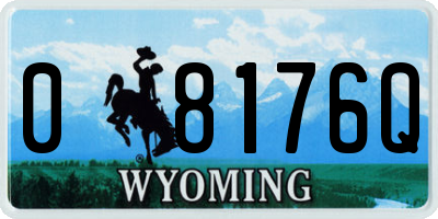 WY license plate 08176Q