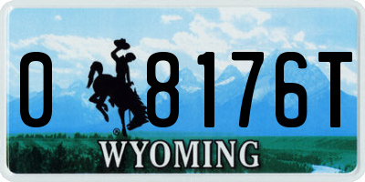 WY license plate 08176T
