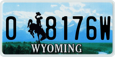 WY license plate 08176W