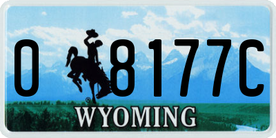 WY license plate 08177C