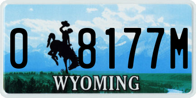 WY license plate 08177M