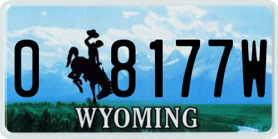 WY license plate 08177W