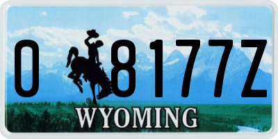 WY license plate 08177Z