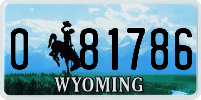 WY license plate 081786