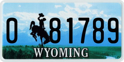 WY license plate 081789