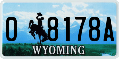 WY license plate 08178A