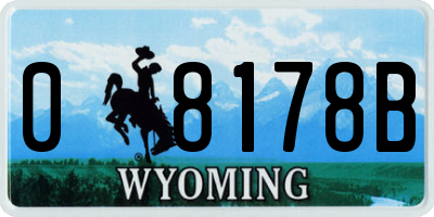 WY license plate 08178B