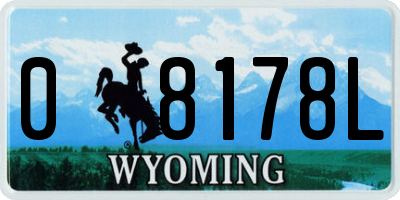 WY license plate 08178L