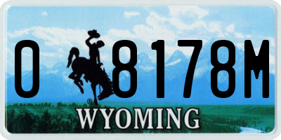 WY license plate 08178M