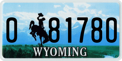 WY license plate 08178O