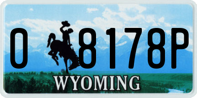 WY license plate 08178P