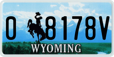 WY license plate 08178V