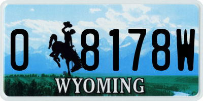 WY license plate 08178W