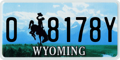 WY license plate 08178Y