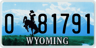 WY license plate 081791