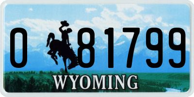 WY license plate 081799