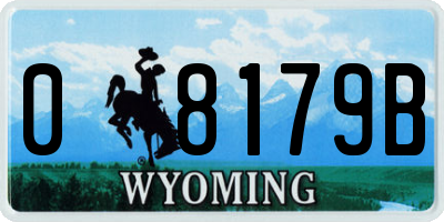 WY license plate 08179B