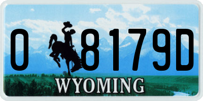 WY license plate 08179D