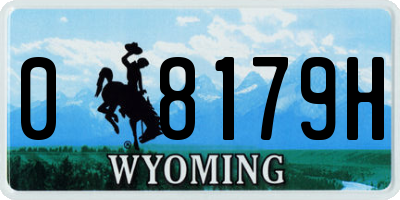 WY license plate 08179H