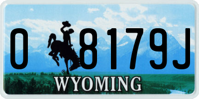 WY license plate 08179J
