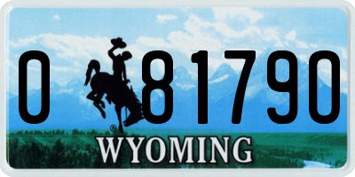 WY license plate 08179O