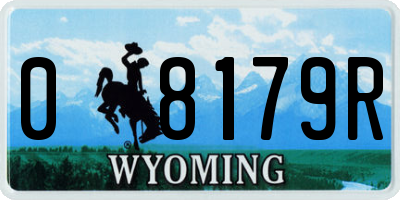 WY license plate 08179R