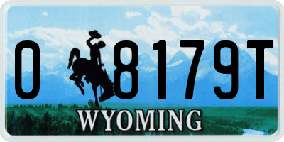 WY license plate 08179T