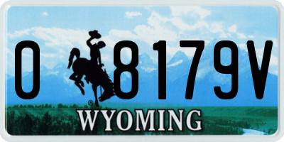 WY license plate 08179V