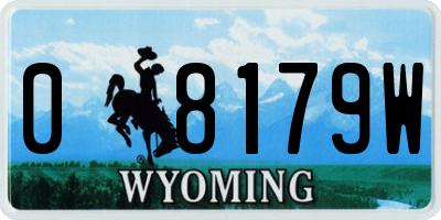 WY license plate 08179W