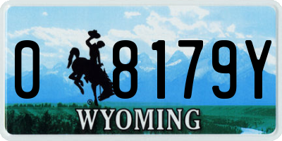 WY license plate 08179Y