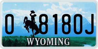 WY license plate 08180J