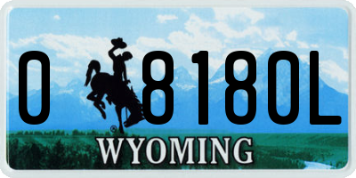 WY license plate 08180L