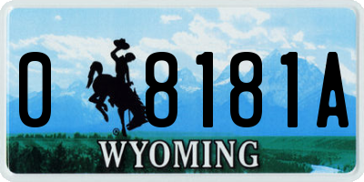 WY license plate 08181A