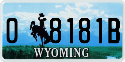 WY license plate 08181B