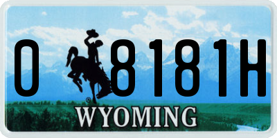 WY license plate 08181H
