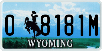 WY license plate 08181M
