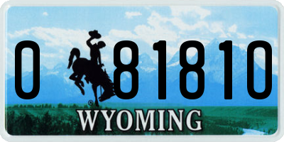WY license plate 08181O