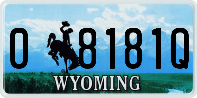 WY license plate 08181Q