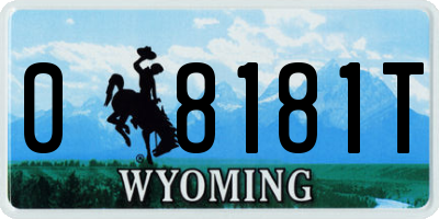 WY license plate 08181T