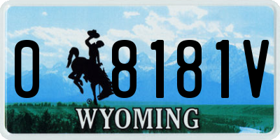 WY license plate 08181V