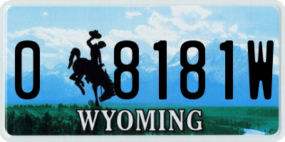 WY license plate 08181W