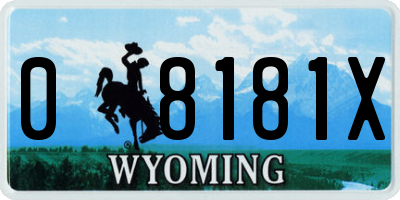 WY license plate 08181X