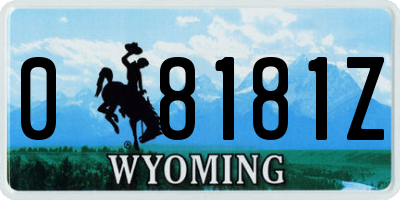 WY license plate 08181Z