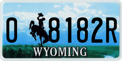 WY license plate 08182R