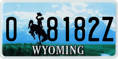 WY license plate 08182Z