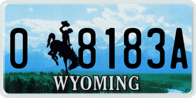 WY license plate 08183A
